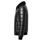 Clothing Hub Men's Black Leather Puffer Jacket Faux Fur Collar Winter Zip Bomber Coat