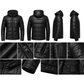 Clothing Hub Men's Black Leather Puffer Jacket Hooded Winter Coat