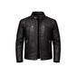Clothing Hub Men's Black Leather Biker Jacket