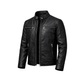 Clothing Hub Men's Black Leather Biker Jacket