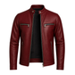 Clothing Hub Men's Slim Fit Leather Moto Jacket, Cafe Racer Style