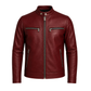 Clothing Hub Men's Slim Fit Leather Moto Jacket, Cafe Racer Style